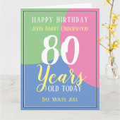 Happy 80th Birthday Kaart (Gele Bloem)