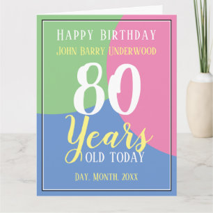 Happy 80th Birthday Kaart