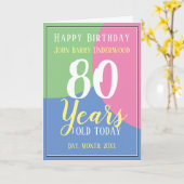 Happy 80th Birthday Kaart (Gele Bloem)