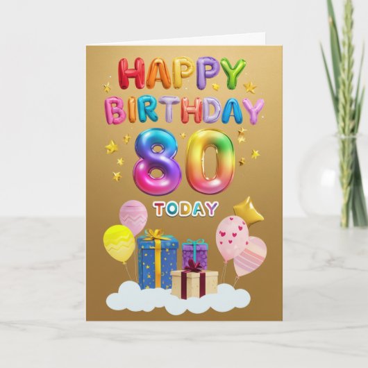 Happy 80th Birthday Kaart (Voorkant)
