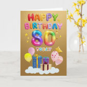 Happy 80th Birthday Kaart (Gele Bloem)