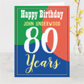 Happy 80th Birthday Kaart (Gele Bloem)