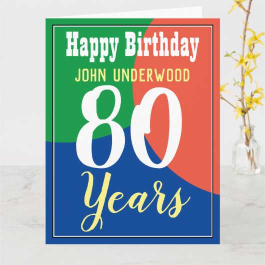 Happy 80th Birthday Kaart (Gele Bloem)