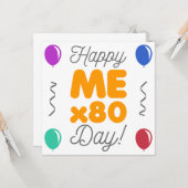 Happy 80th Birthday Kaart (Voorkant / Achterkant in situ)