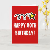 Happy 80th Birthday Kaart voor mannen of vrouwen (Gele Bloem)
