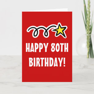 Happy 80th Birthday Kaart voor mannen of vrouwen