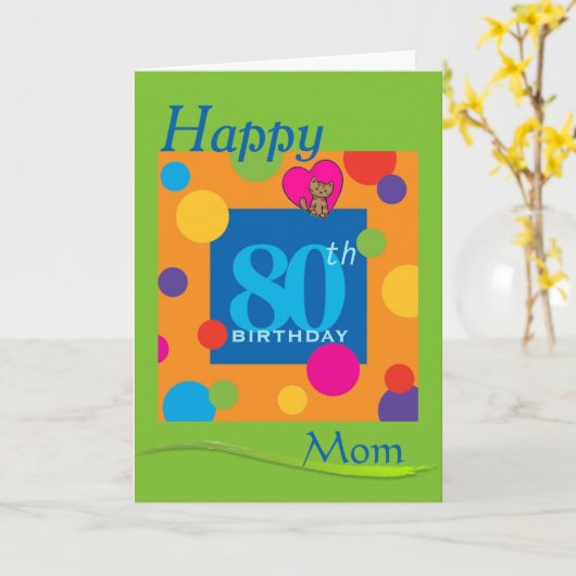 Happy 80th Birthday Mam Card Kaart (Gele Bloem)