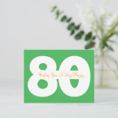 Happy 80th Birthday Milestone Briefkaarten - in he (Staand voorkant)