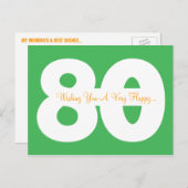 Happy 80th Birthday Milestone Briefkaarten - in he (Voorkant / Achterkant)