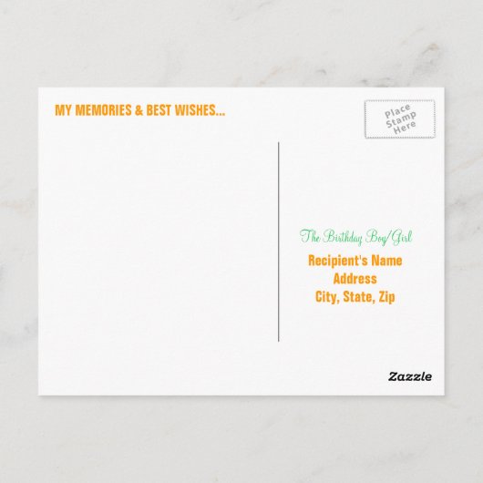 Happy 80th Birthday Milestone Briefkaarten - in he (Achterkant)