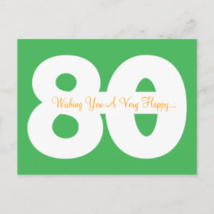 Happy 80th Birthday Milestone Briefkaarten - in he