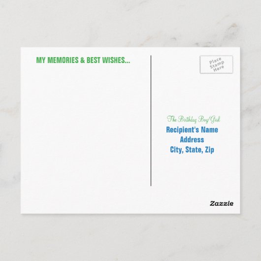 Happy 80th Birthday Milestone Briefkaarten - in he (Achterkant)