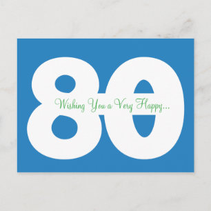 Happy 80th Birthday Milestone Briefkaarten - in he