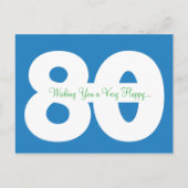 Happy 80th Birthday Milestone Briefkaarten - in he (Voorkant)