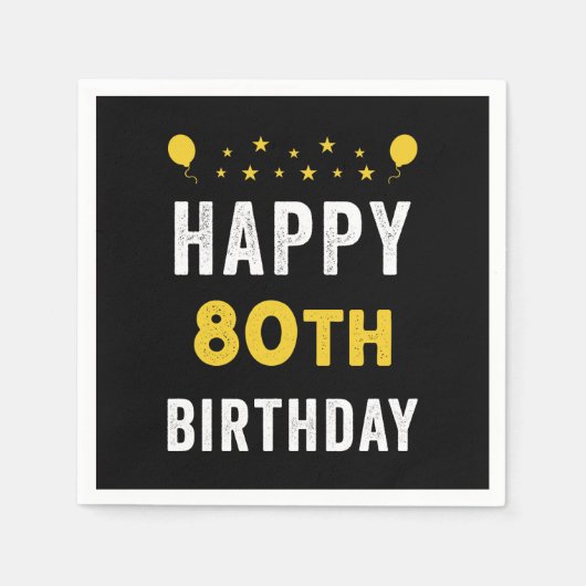 Happy 80th Birthday Octogenarian Celebration Party Servet (Voorkant)