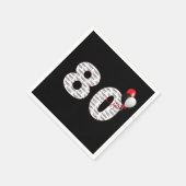 Happy 80th Birthday on Black Napkins Servet (Hoek)