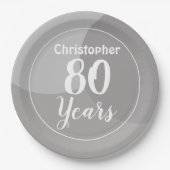 Happy 80th Birthday Paper-Bord Papieren Bordje (Voorkant)