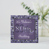 Happy 80th Birthday Party Invitation Kaart (Staand voorkant)