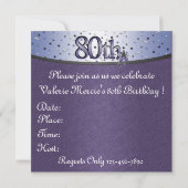 Happy 80th Birthday Party Invitation Kaart (Achterkant)