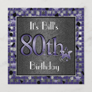Happy 80th Birthday Party nodigt hem uit Kaart