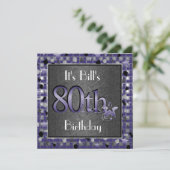 Happy 80th Birthday Party nodigt hem uit Kaart (Staand voorkant)