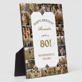 Happy 80th Birthday Personalized Photo Collage Fotoplaat (Zijkant)