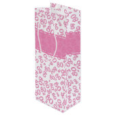Happy 80th Birthday Pink and White Number Pattern Wijn Cadeautas (Achterkant Gekanteld)