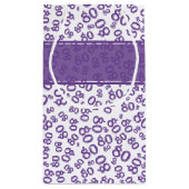 Happy 80th Birthday Purpl en White Number Pattern Klein Cadeauzakje (Achterkant)