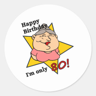 Happy 80th Birthday Ronde Sticker