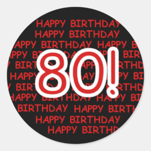 Happy 80th Birthday Ronde Sticker