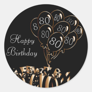 Happy 80th Birthday Ronde Sticker