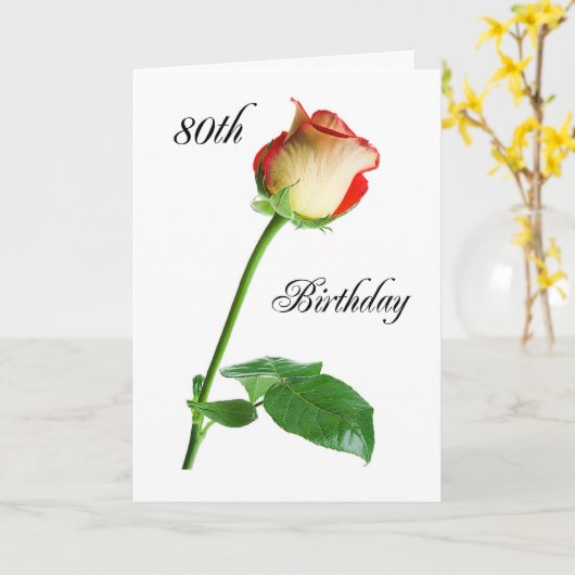 Happy 80th Birthday Roos Kaart (Gele Bloem)