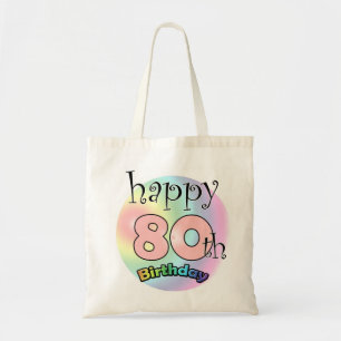 Happy 80th Birthday (roze) Tote Bag