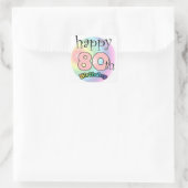 Happy 80th Birthday (roze) Vierkante Sticker (Tas)