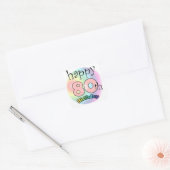 Happy 80th Birthday (roze) Vierkante Sticker (Envelop)