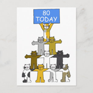 Happy 80th Birthday Schattigee Cartoon Briefkaart