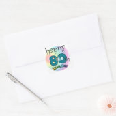 Happy 80th Birthday Vierkante Sticker (Envelop)
