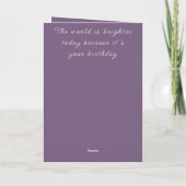 Happy 80th Birthday voeg naam bloemenblauw paarse  Kaart (Achterkant)