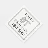 HAPPY 81ST BIRTHDAY; Art Deco Style; aangepaste na Servet (Hoek)