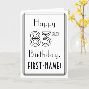 Happy 83rd Birthday, Art Deco Style met aangepaste Kaart