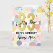 Happy 83rd Birthday Pastel Rainbow Gold Woman Kaart (Gele Bloem)