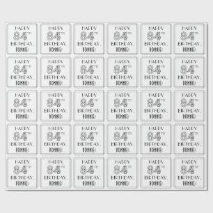 HAPPY 84TH BIRTHDAY; Art Deco Style; aangepaste na Cadeaupapier