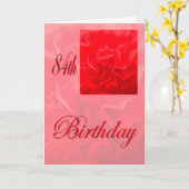 Happy 84th Birthday Dianthus Red Flower Kaart (Gele Bloem)