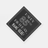 HAPPY 85TH BIRTHDAY; Art Deco Style; aangepaste na Servet (Hoek)