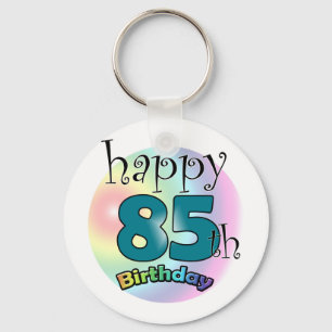 Happy 85th Birthday (blauw) Sleutelhanger