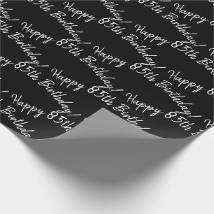 Happy 85th Birthday in zwart Cadeaupapier