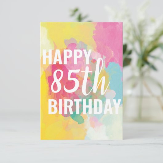 Happy 85th Birthday Kaart ("Gradients Waterverf") (Staand voorkant)
