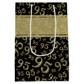 Happy 85th Birthday Number Pattern Black/Gold Medium Cadeauzakje (Achterkant)