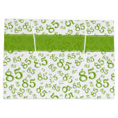Happy 85th Birthday Number Pattern Green/White Groot Cadeauzakje (Achterkant)