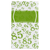 Happy 85th Birthday Number Pattern Green/White Klein Cadeauzakje (Achterkant)